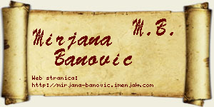 Mirjana Banović vizit kartica